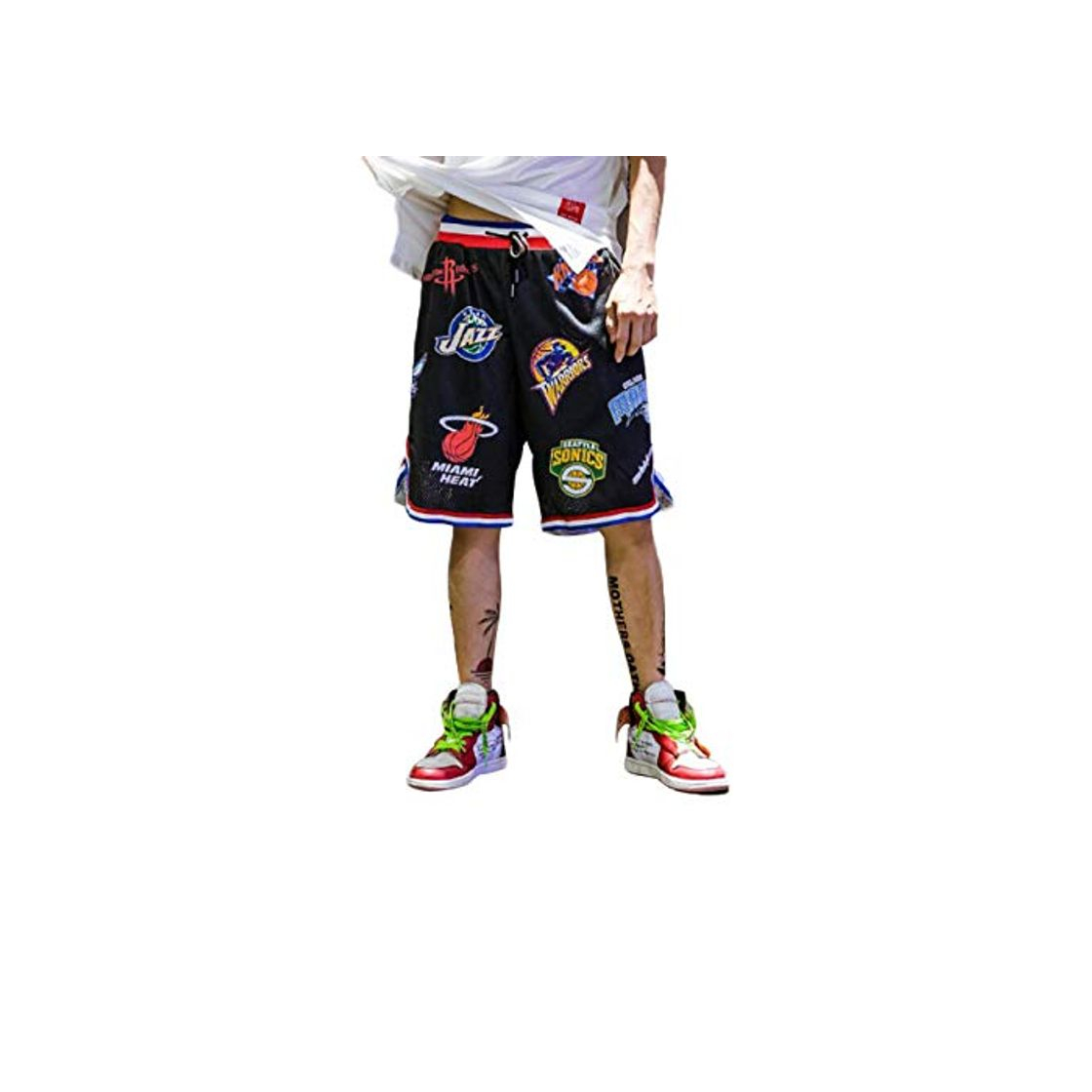 Social Irypulse Pantalones cortos pantalones cortos de baloncesto Poli malla Breatable para Negro SG