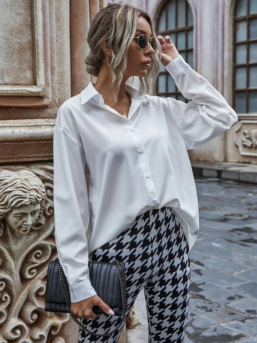 Fashion Simples Elegante Blusa 