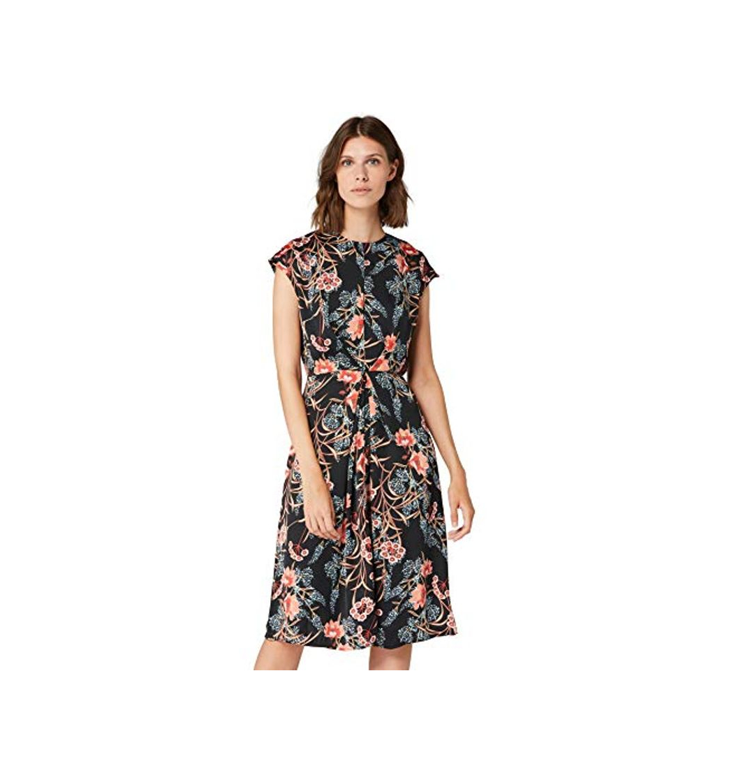 Moda Marca Amazon - TRUTH & FABLE Vestido Midi Ajustado de Satén Mujer,