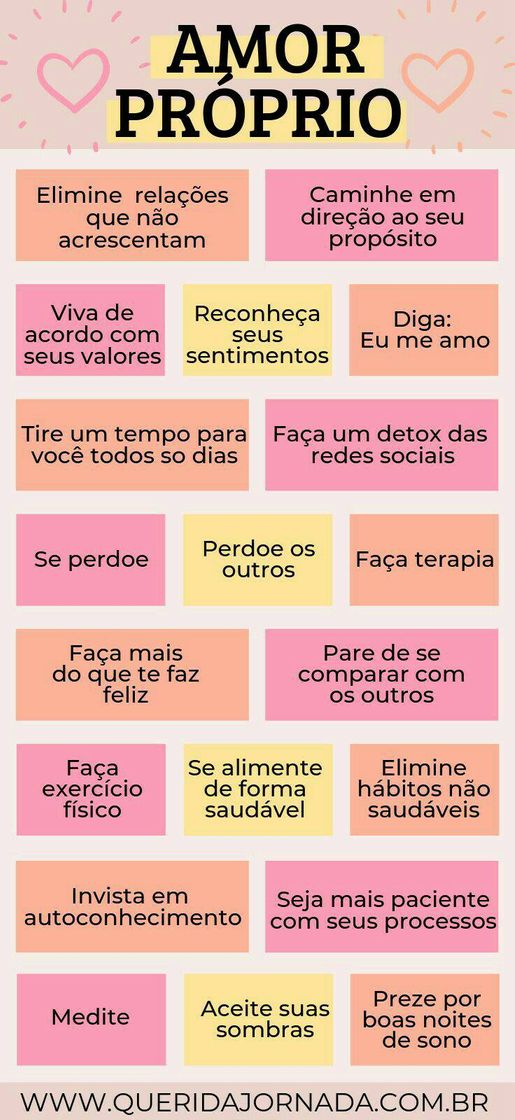 Moda Dicas de amor próprio