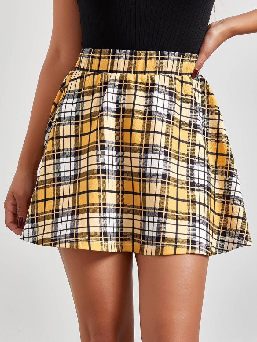 Moda Yellow checkered skirt