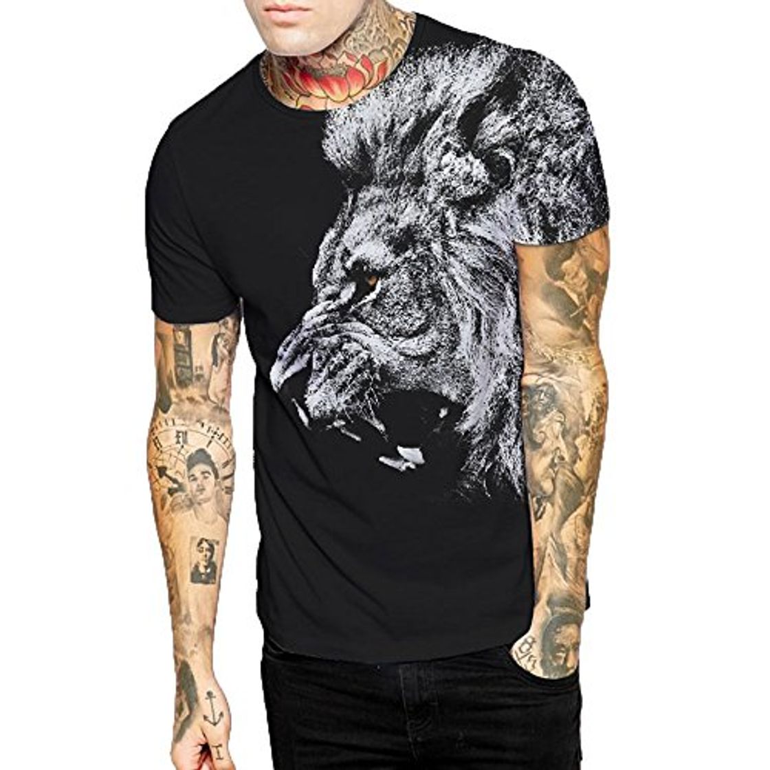 Social LuckyGirls Camisetas Hombre Color de Hechizo Estampado de Fumar Originales Manga Cortos