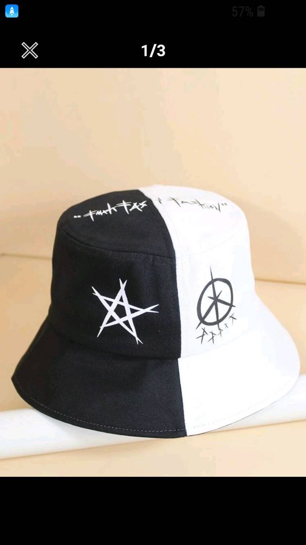 Moda Chapeu balde masculina com estampa de estrela(OBS:MANO RECOM