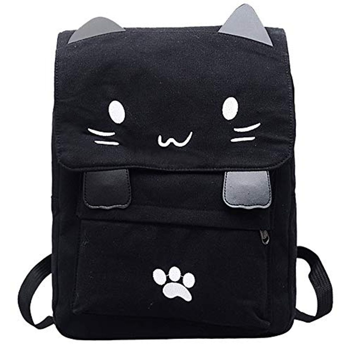 Moda Mujer Bolso de la mochila de la escuela de la lona del gato del estudiante de las señoras Bolsos bandolera Mochila de a diario de Viaje Backpack Daypack para Escuela trabajo fecha