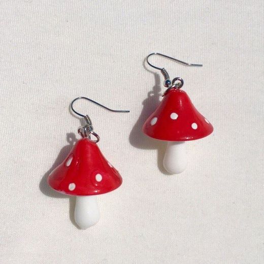 brincos de cogumelo- mushroom earrings