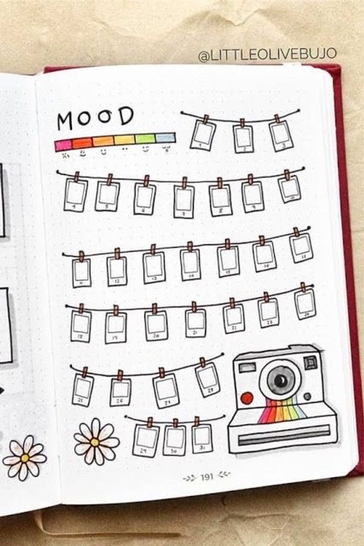 Moda ideia bullet journal- mood