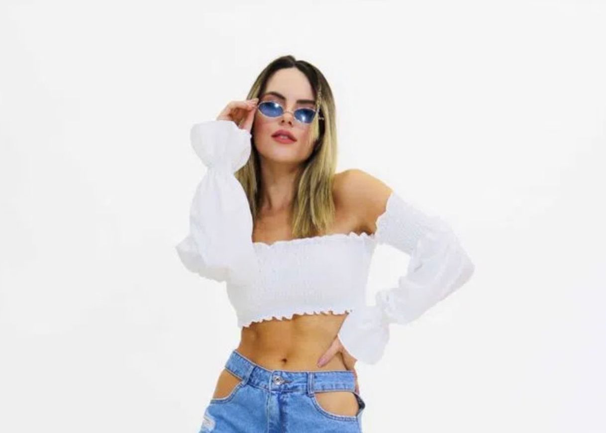 Social Top cropped franzido ciganinha ml bufante flow