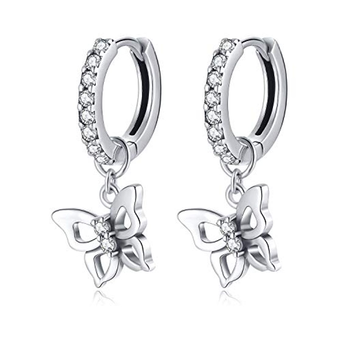 Fashion Qings Mariposa Aros Pendientes Plata de Ley 925