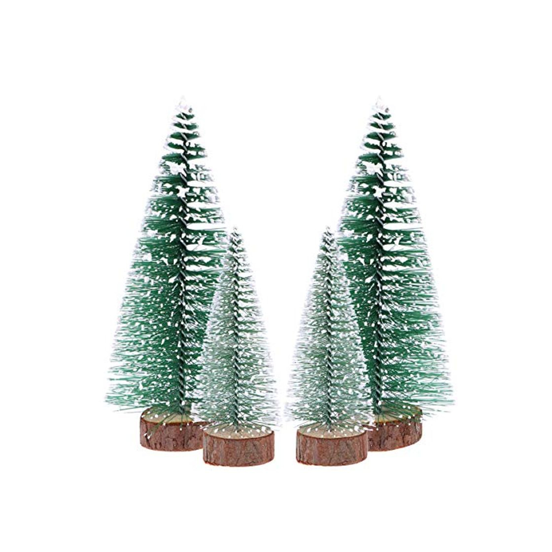 Product OULII 6pcs Mini árbol de Navidad palo cedro blanco escritorio pequeño árbol de Navidad decoración de Navidad