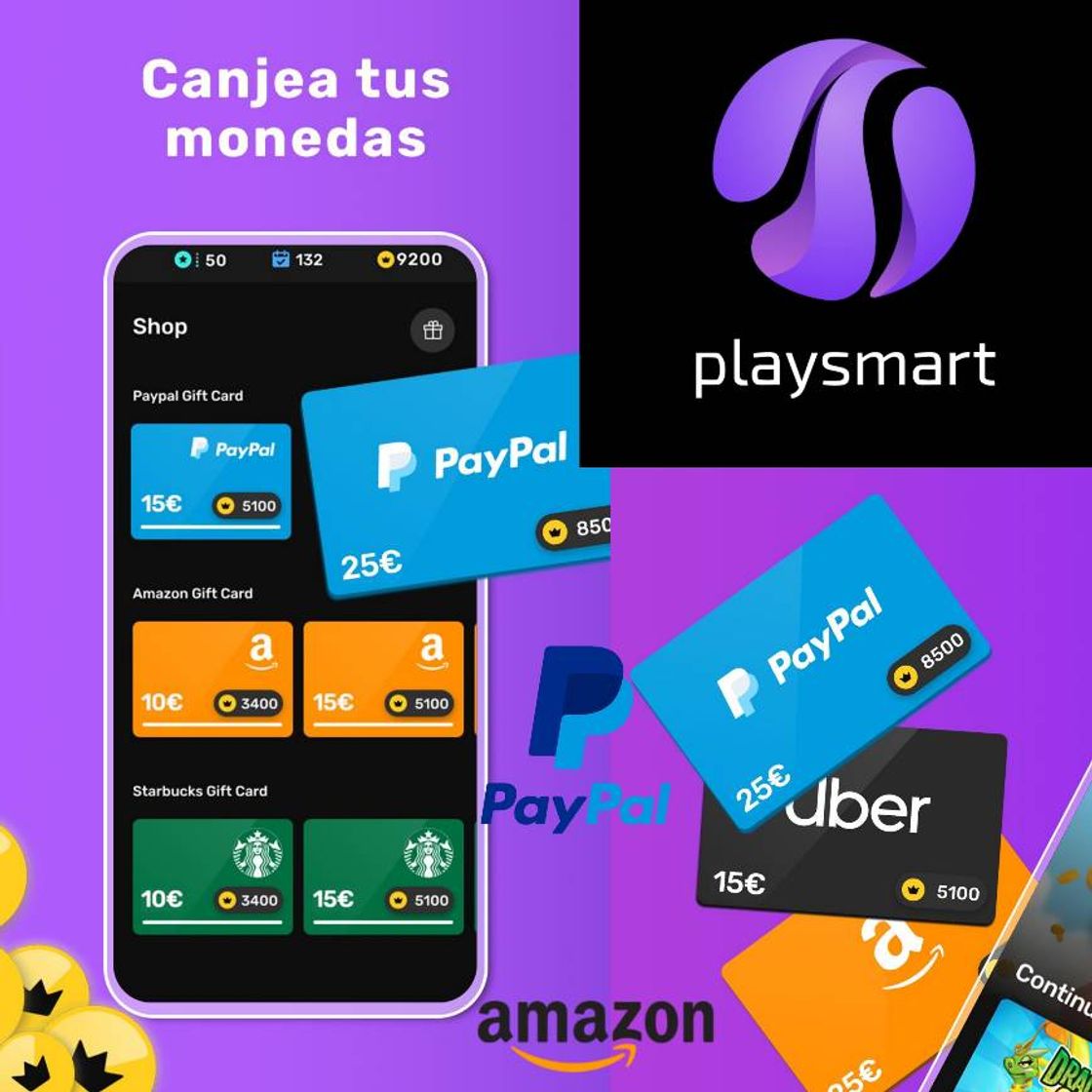 App consigue dinero cuanto más juegas (Amazon, PayPal, Google)