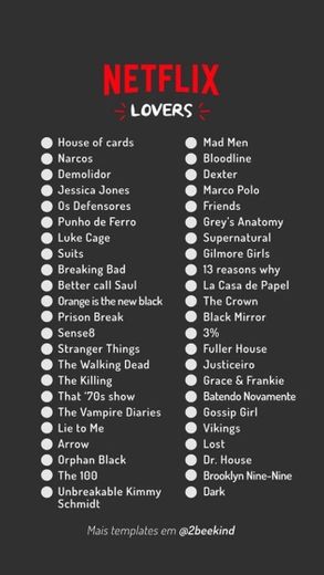 Netflix Checklist 