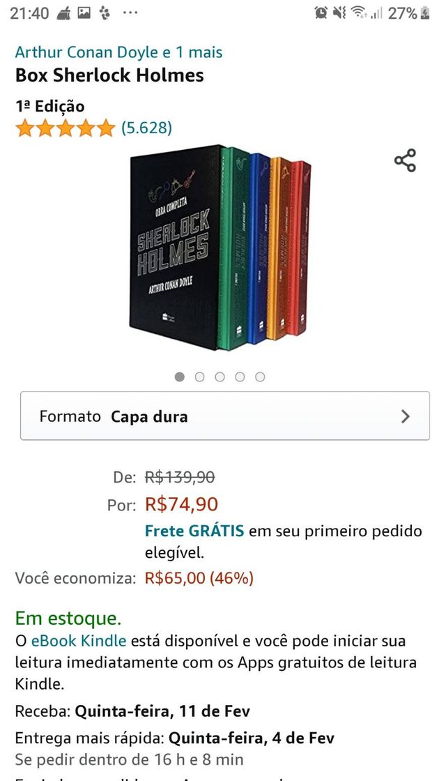 Book Livro Sherlock Holmes