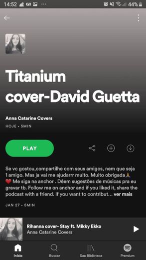 Meu cover novo  da música "Titanium" David Guetta ft Sia 