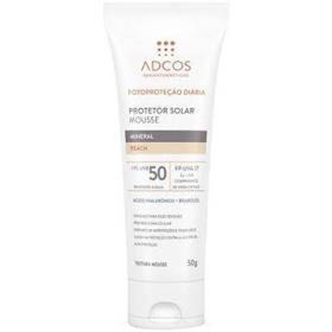 Social Protetor Solar ADCOS - Fotoproteção Mousse Mineral - Peach