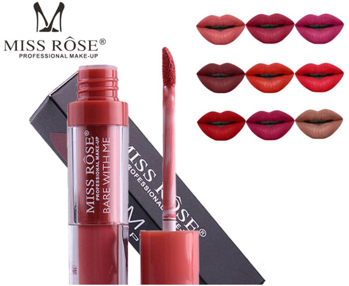 Fashion Batom Miss Rose Fosco Fosco Não Gruda Em 24 Cores 