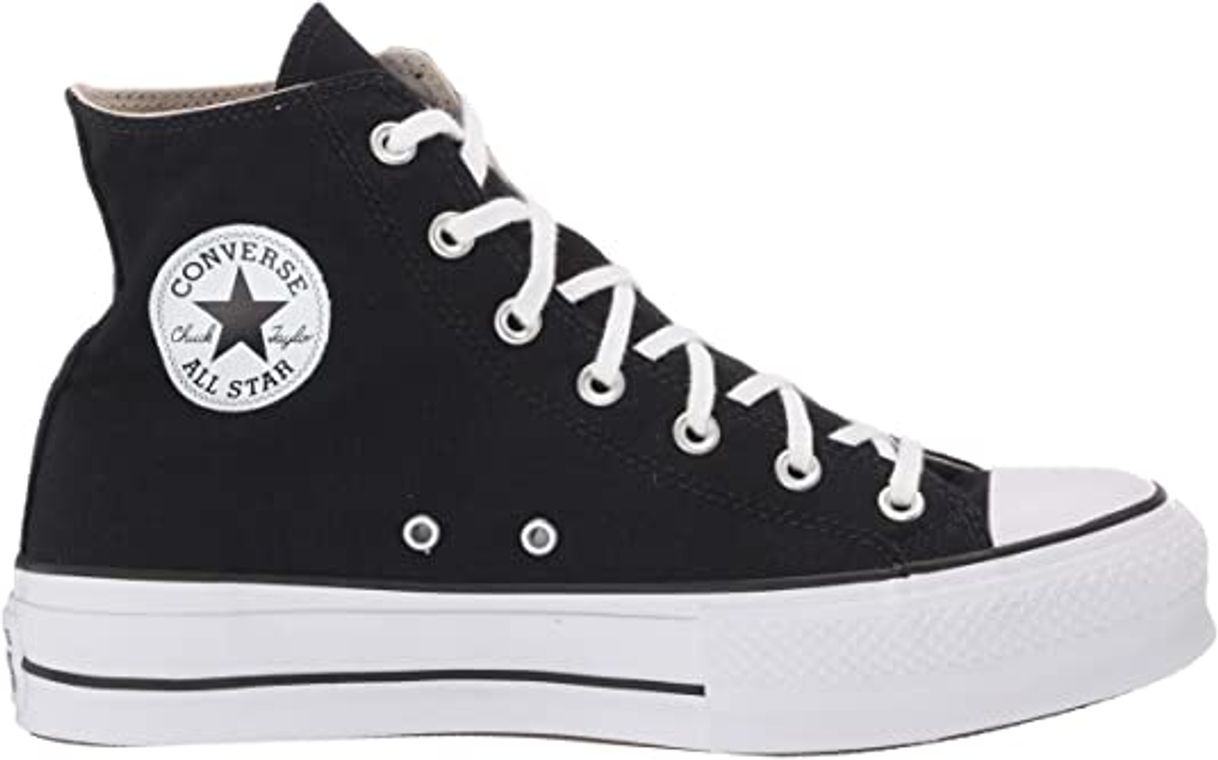 Moda Converse Chuck Taylor CTAS Lift Hi, Zapatillas para Niñas, Negro