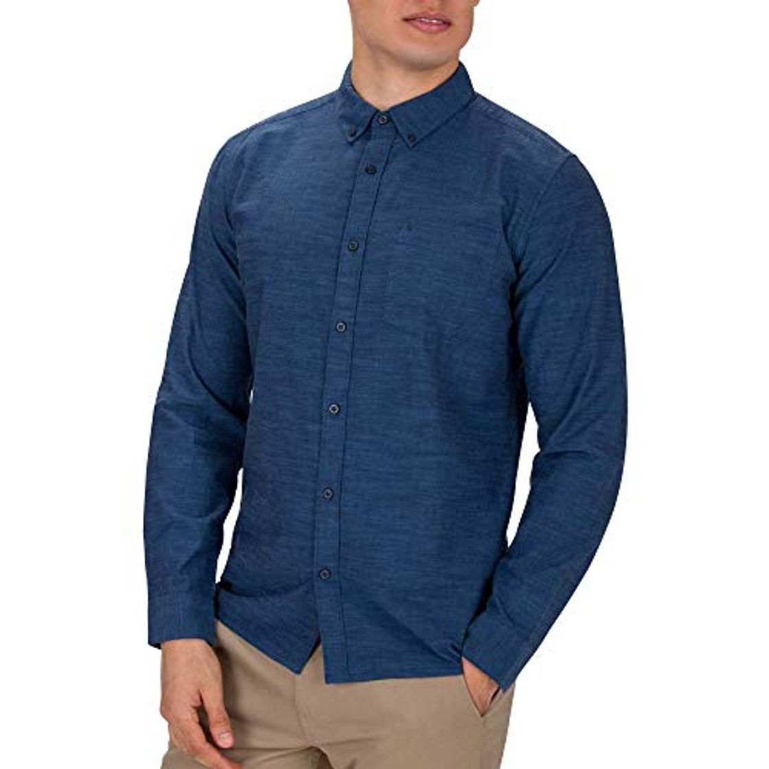 Social Hurley M One and Only LS Camisa de Manga Larga, Hombre, Azul
