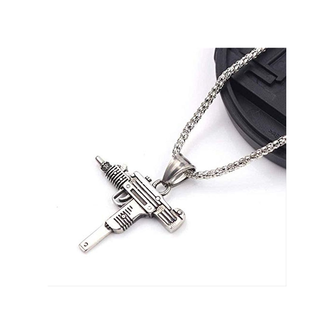 Moda YANCONG Charm Pistol Uzi Gun Shaped Pendant Punk Tommy Gun Army Style Collar de Cadena Masculina para Hombres corrente Masculina Jewelry Gifts