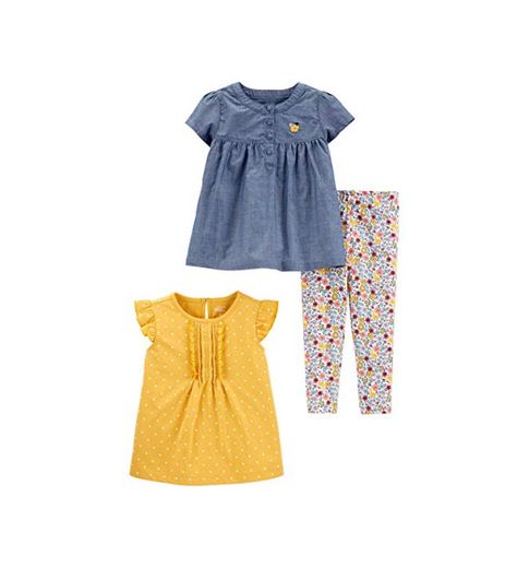 Simple Joys by Carter's 3-Piece Short-Sleeve Dress, Top, and Pants Playwear Set