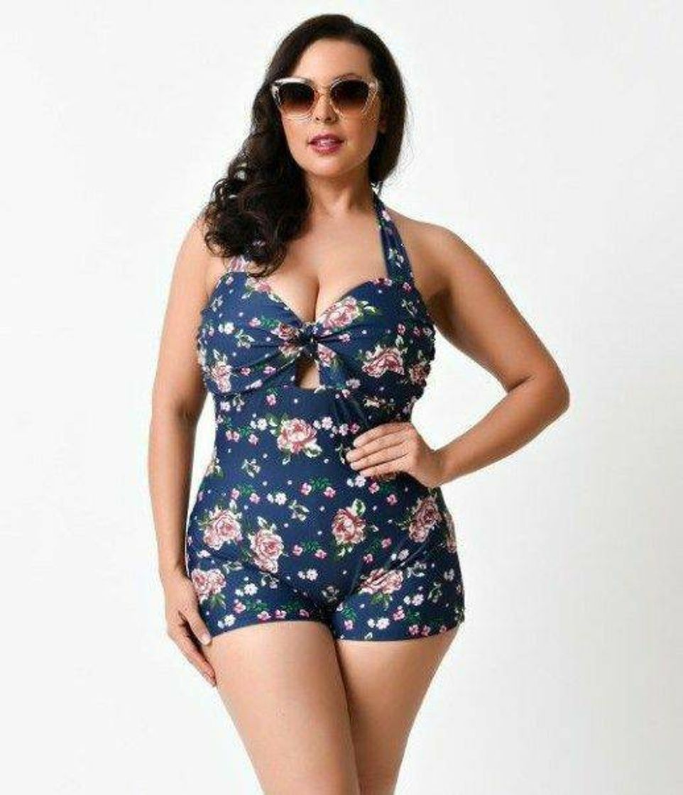 Moda Azul com florzinhas