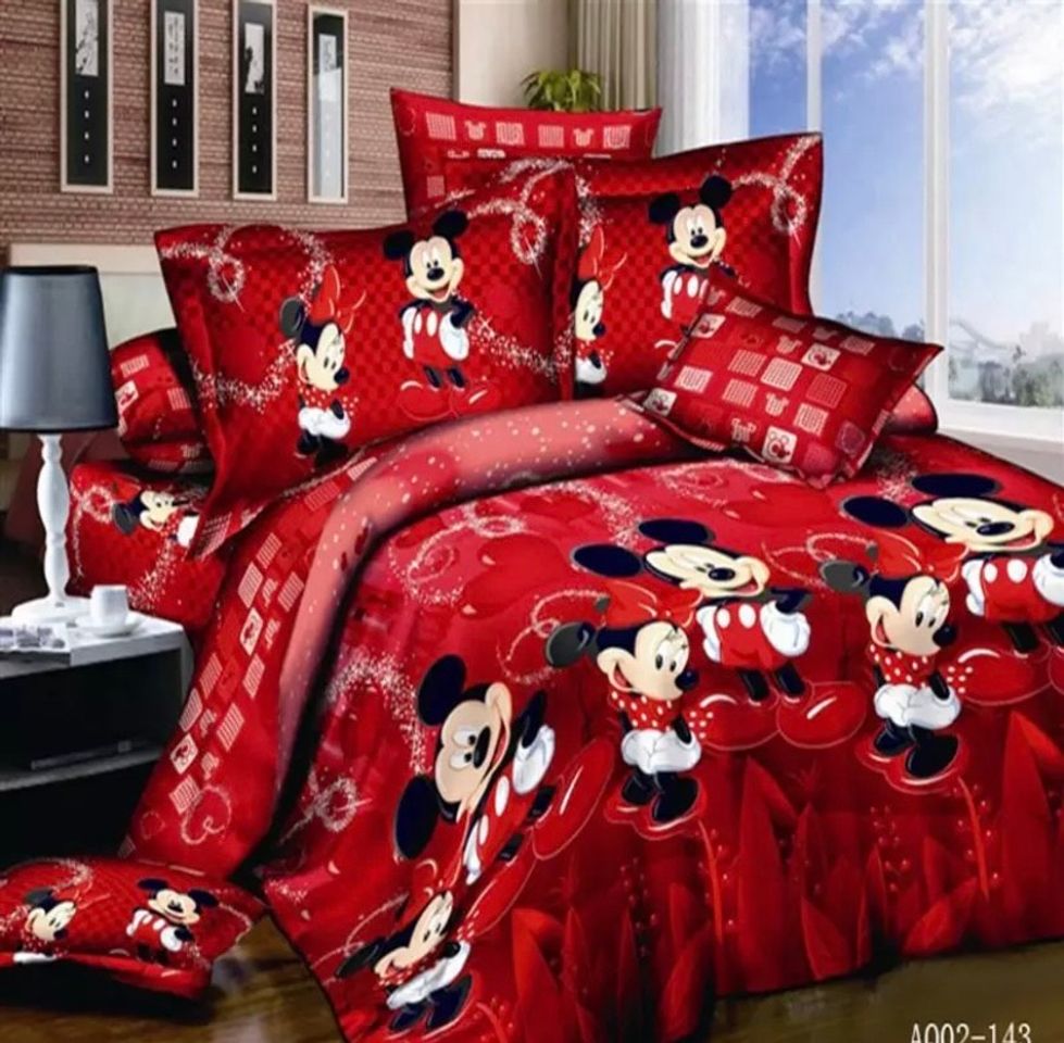 Moda Conjunto de capa de edredon baratos do mickey e da minnie 