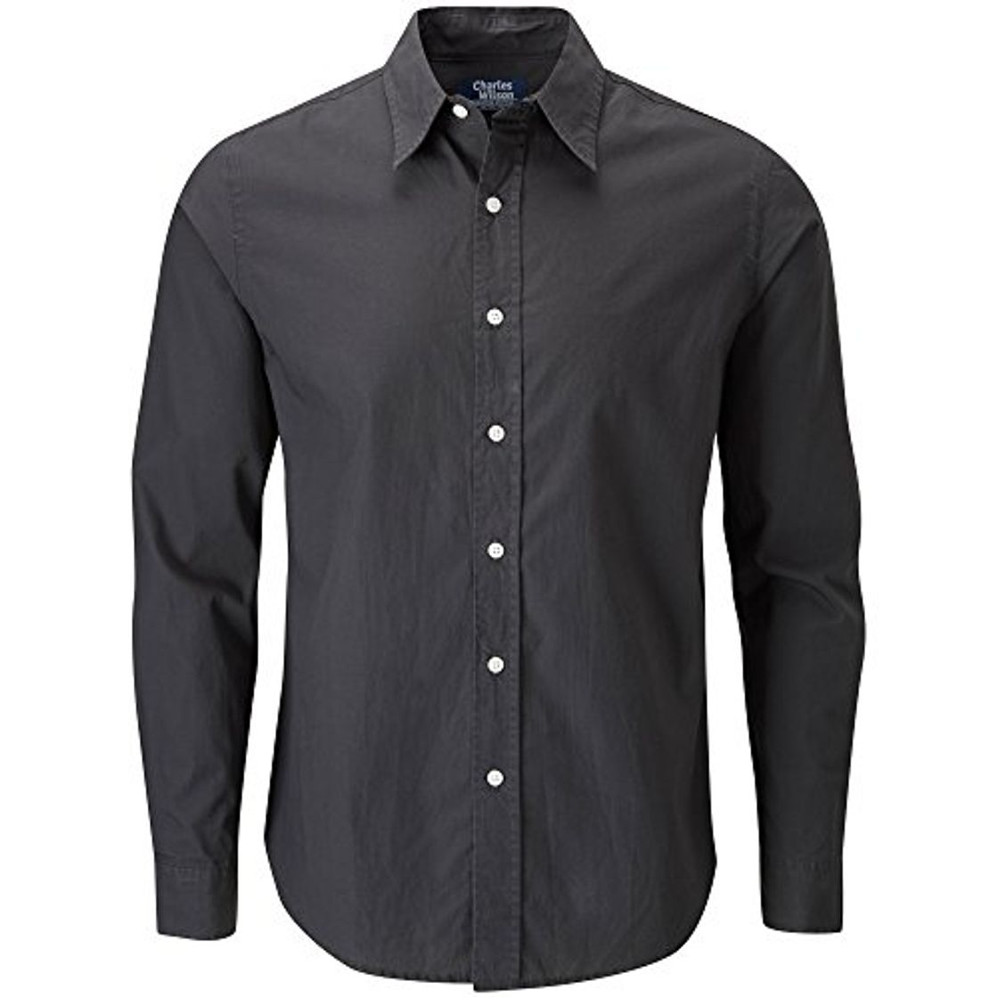 Moda Charles Wilson Camisa Manga Larga Popelina Lisa para Hombre