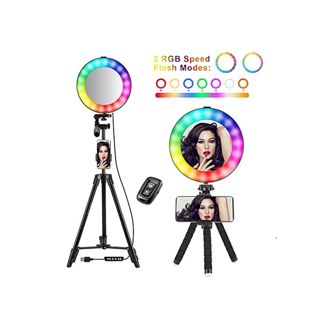 Products Selfie Ring Light 8"con trípode de 50" Kit de iluminación LED Circular