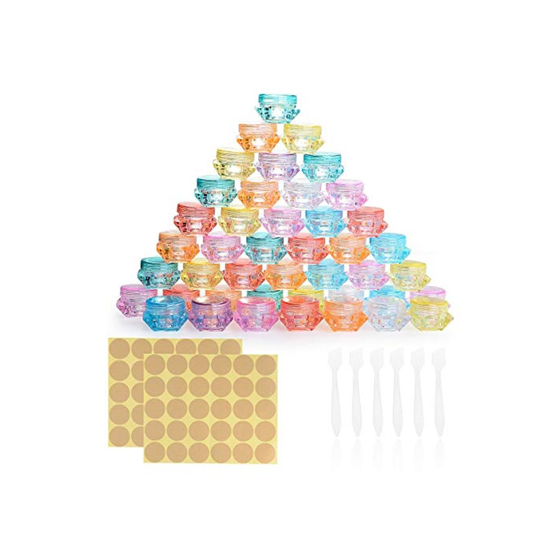Social Herefun 64 Piezas Envase Cosmético Vacío, Contenedor de Cosmética de Plástico, Transparente