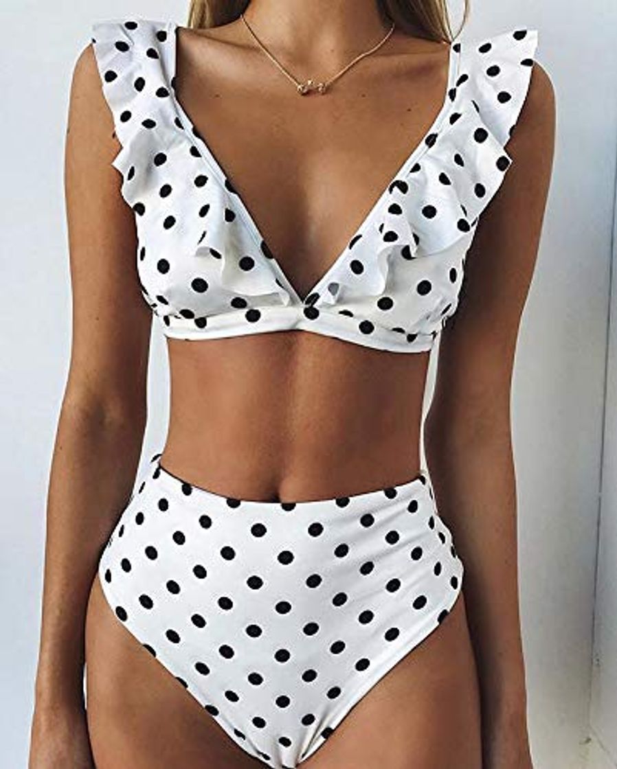 Fashion GUOZI Bikini Nuevo Bikini Traje de baño Traje de baño Traje de baño para Mujer Dos Piezas Bikinis Lady Dot Conjunto de Ropa de Playa