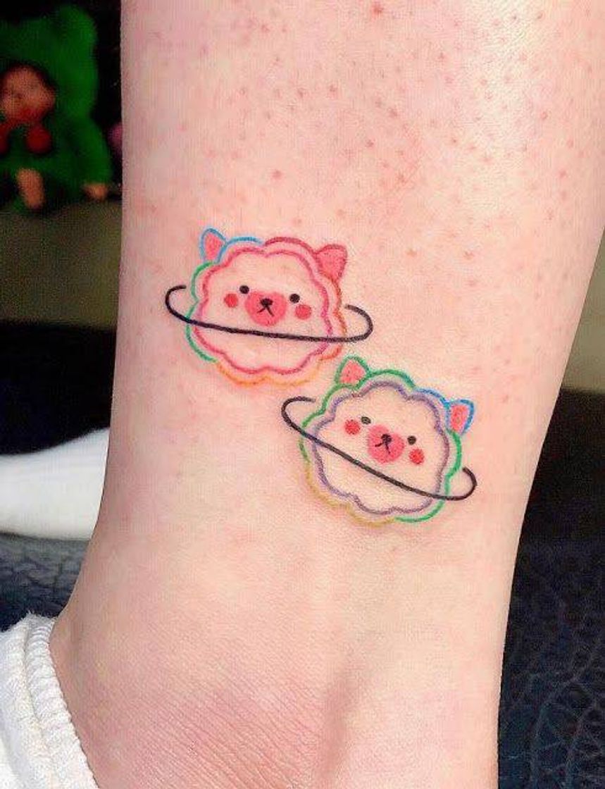 Moda Tatuagem planetas fofinhos 