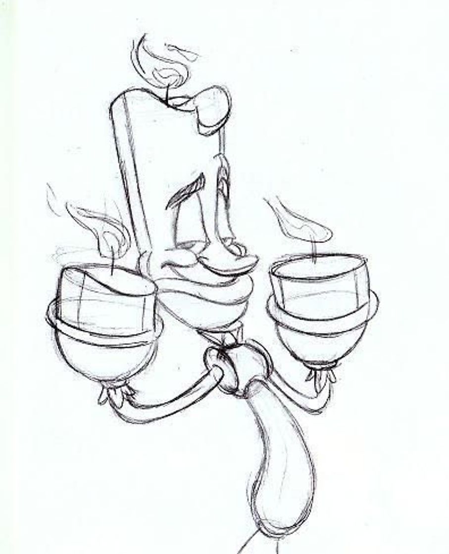 Moda Cartoon drawing of Lumiere from The Beauty and the Beast 