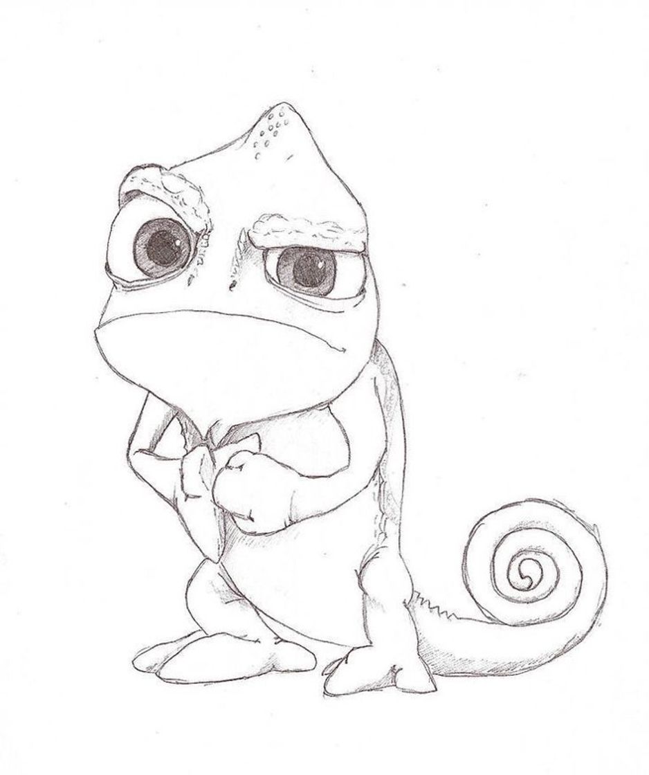 Moda Drawing of Pascal from The Disney film Tangled.