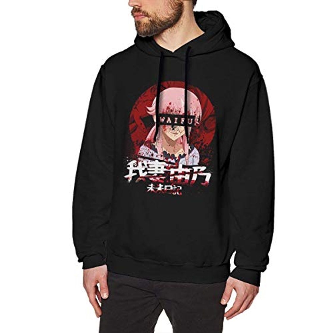 Fashion RaglMtC Future Diary Mirai Nikki Gasai Yuno Waifu Sudadera con Capucha Sudadera con Capucha gráfica para Hombre Sudadera con Capucha de Men's Sweatshirts XL