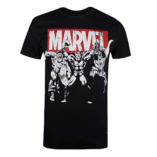 Marvel Trio Heroes Camiseta, Negro
