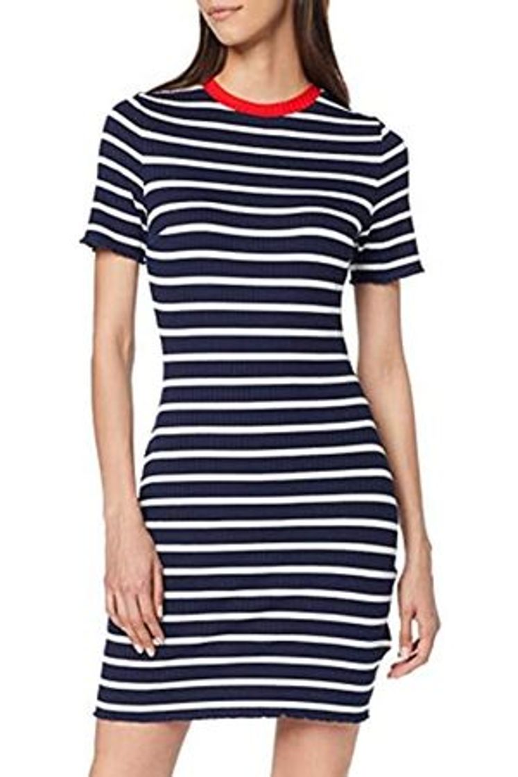 Moda Tommy Hilfiger Tjw Stripe tee Dress Vestido, Azul