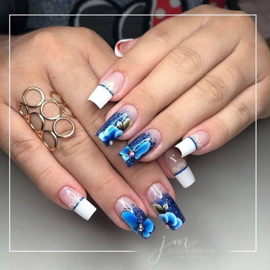 Moda Nails De Cor Azul