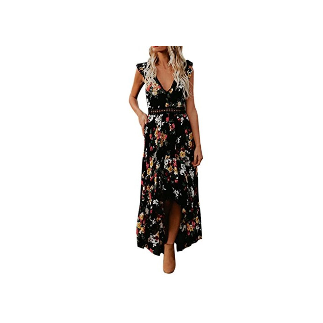 Producto PAOLIAN Vestido Mujer Verano Casual Vestido Playa Cuello V Estampado Florales Fiesta