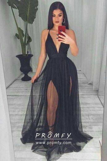 A-line long prom dress