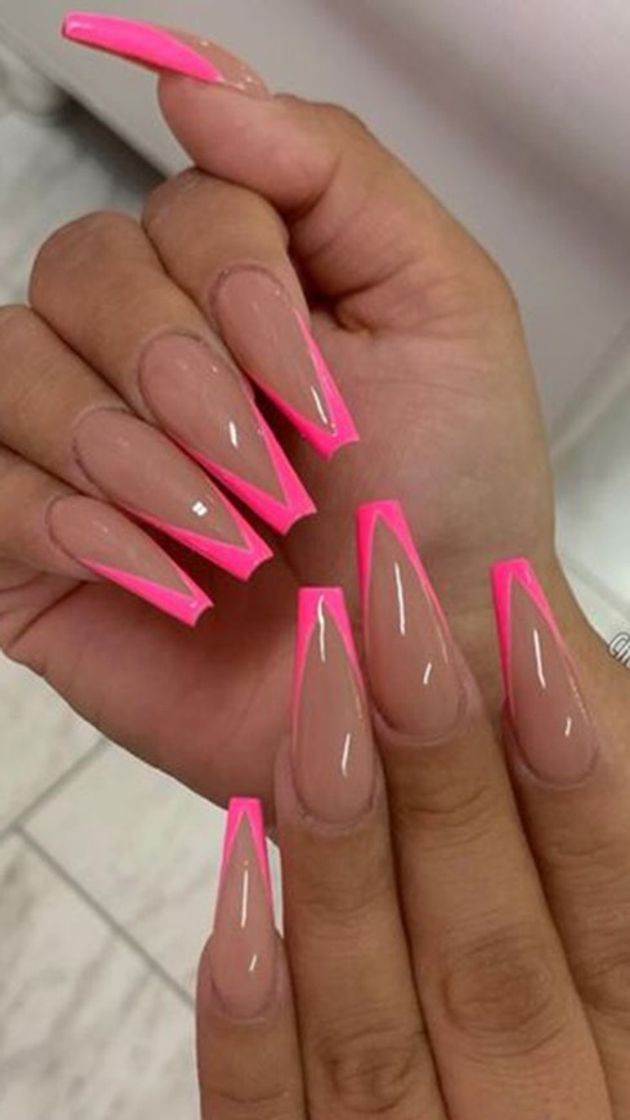 Moda Unhas rosa