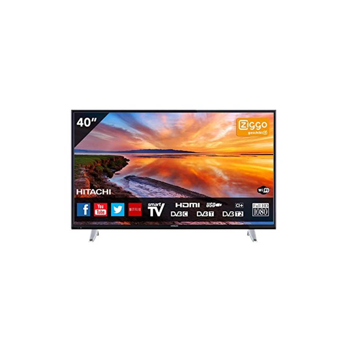 Productos Televisores LED Hitachi 40HB6T62H 40" Full HD Smart TV WiFi Negro LED TV 40HB6T62H