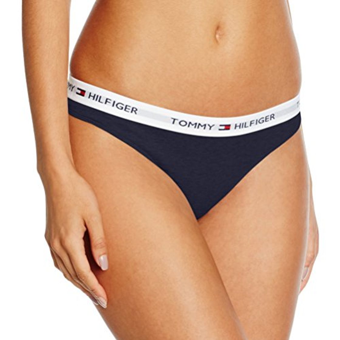 Producto Tommy Hilfiger Tanga de Algodón Cintura elástica con el Logo, Azul