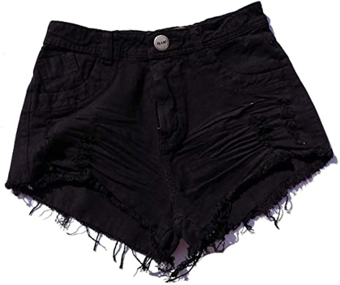 Fashion Shorts Jeans Feminino Cintura Alta Destroyed Hot Pants S05