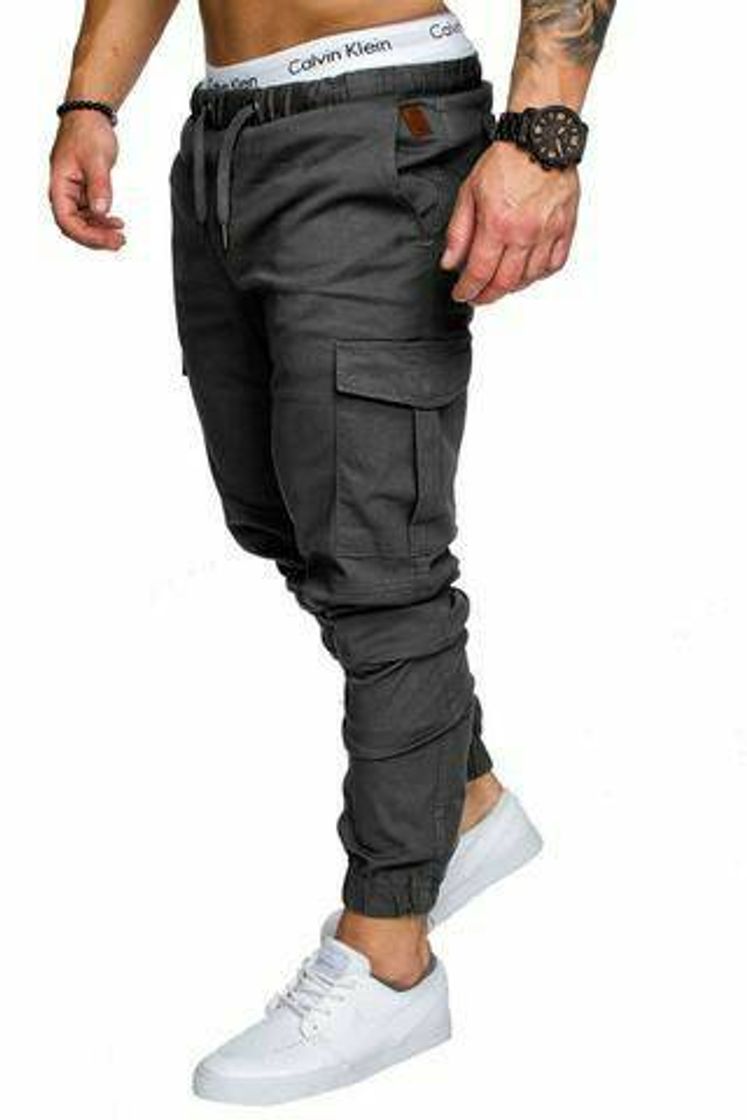 Moda Calça cargo de sarja