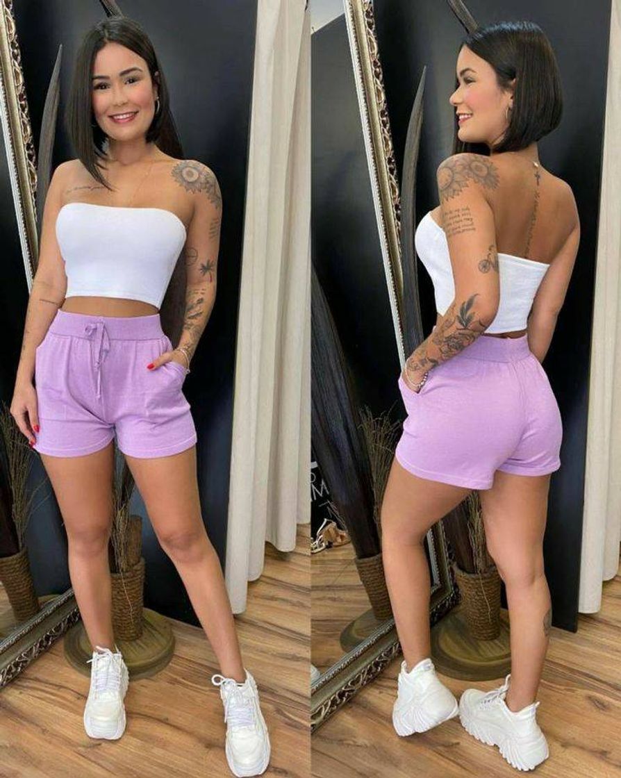 Moda Short tecido solto