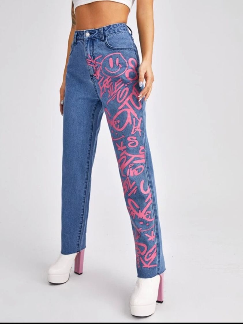 Fashion calça jeans desenhada✨