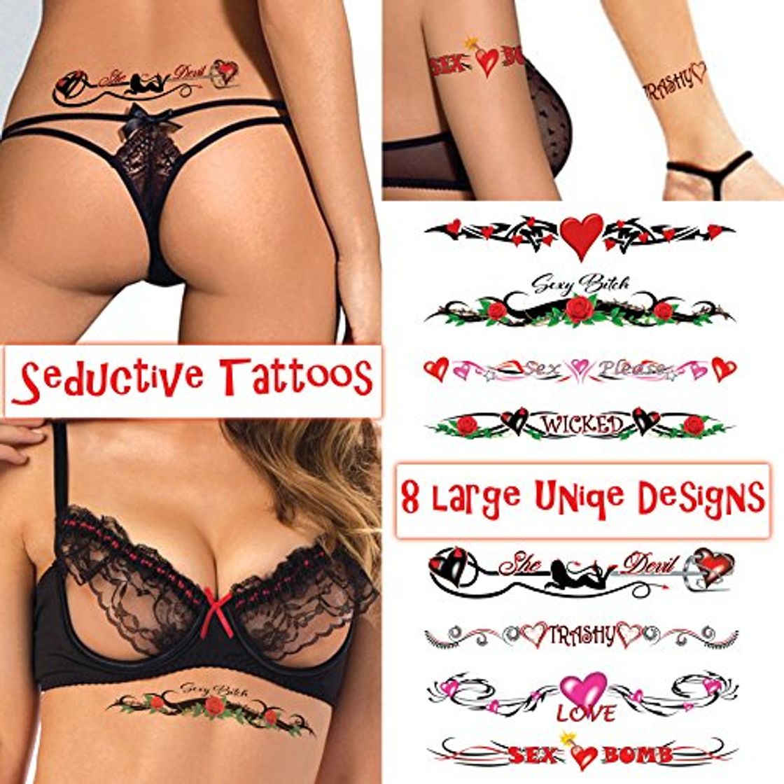 Productos 8 Tatuajes Temporales Sexy Para Hombres