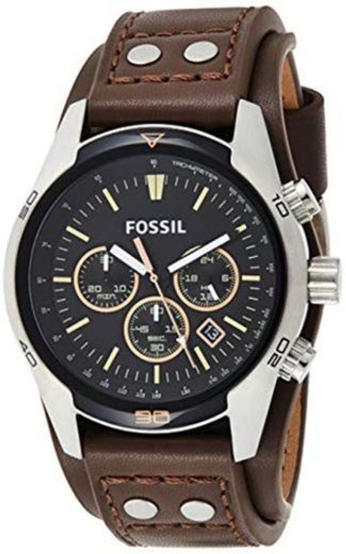 Social Fossil Reloj Cronógrafo para Hombre de Cuarzo con Correa en Cuero CH2891