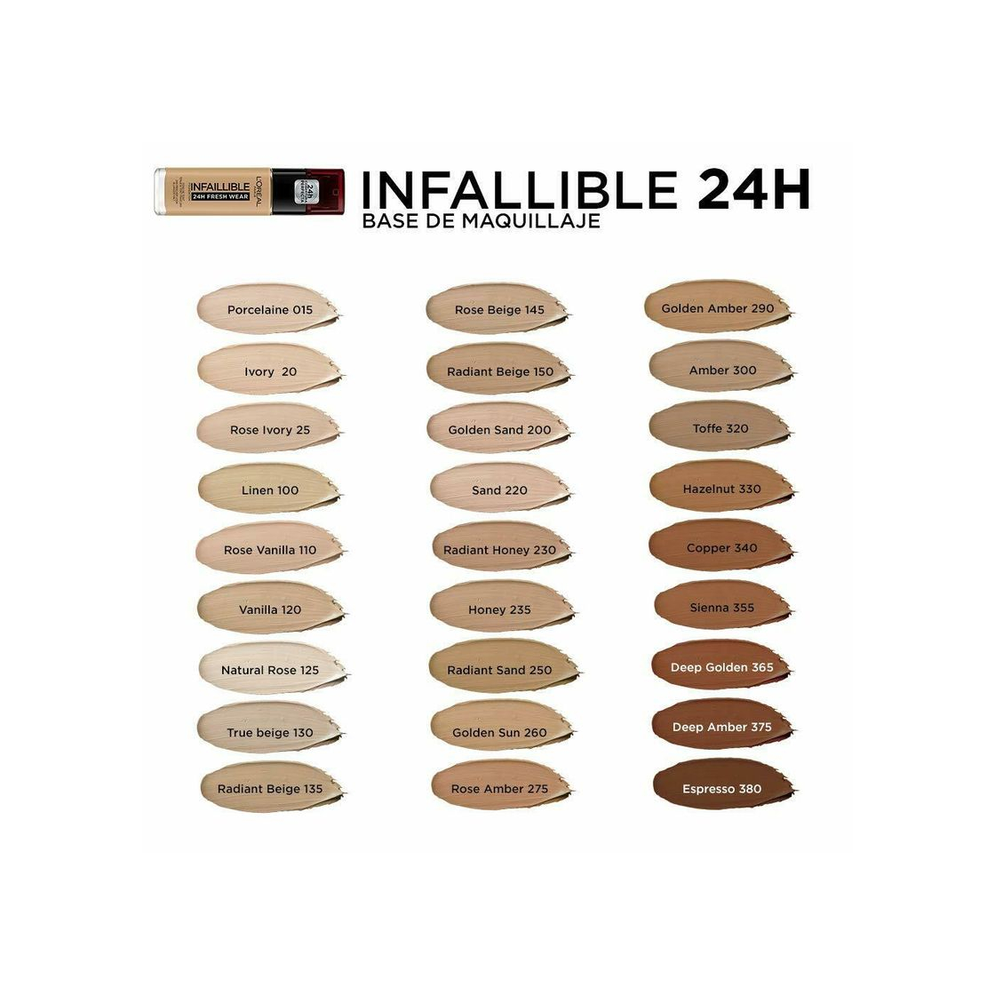 Social L'Oreal Paris Make-up Designer24H Fresh Wear Base de Maquillaje de Larga Duración