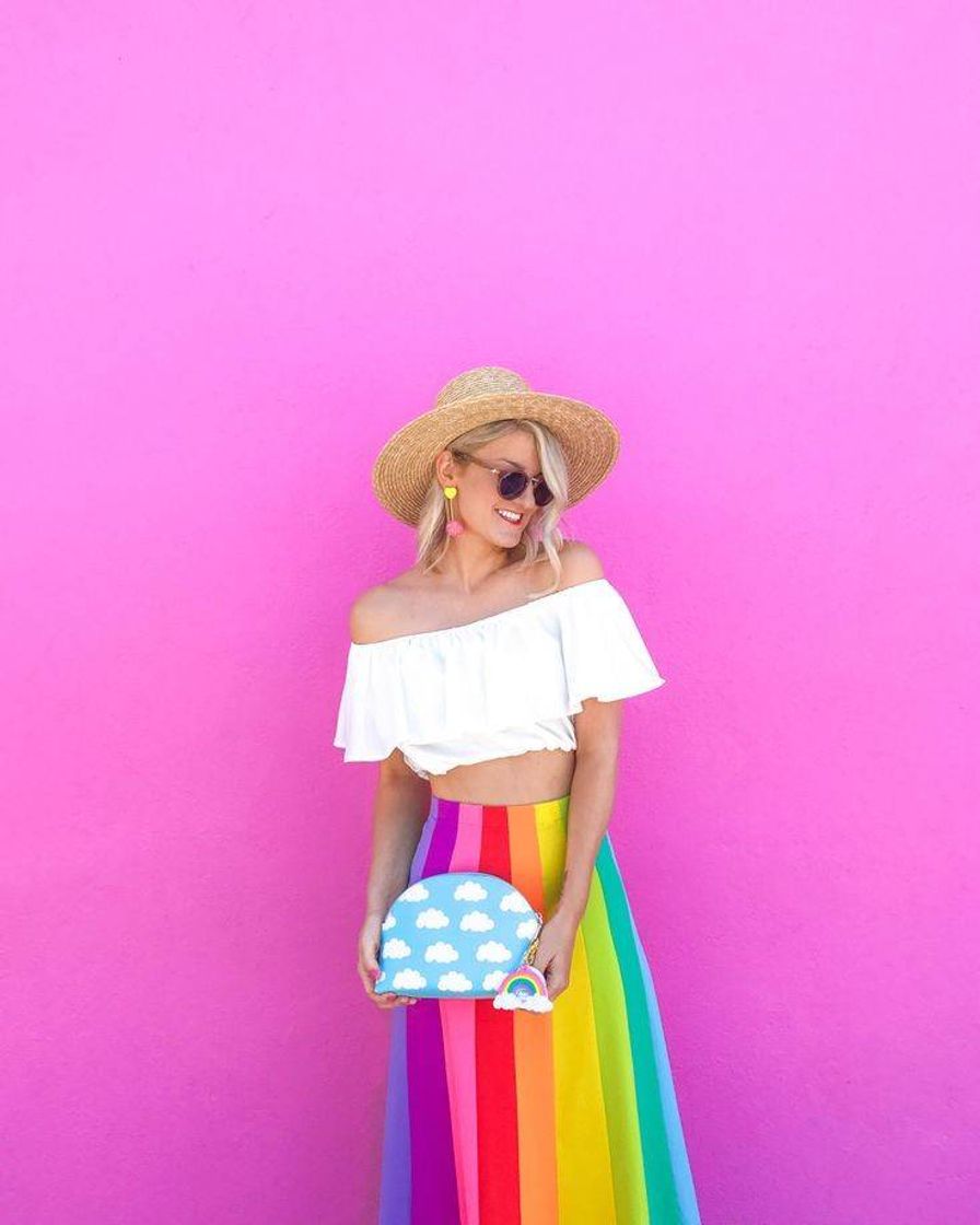 Moda Saia Rainbow look divertido 