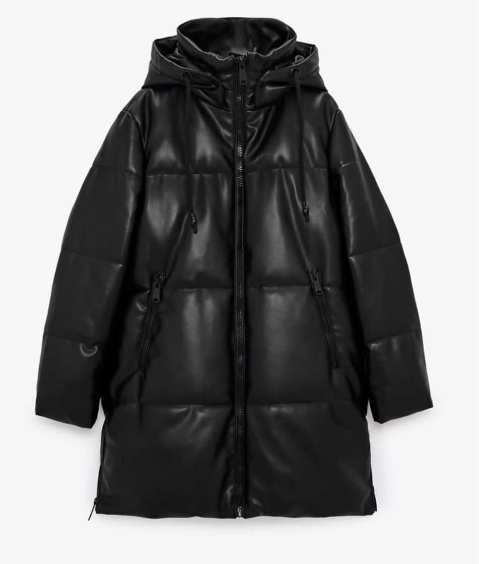 Moda abrigo acolchado efecto piel